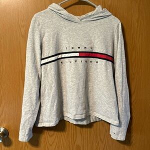 Tommy Hilfiger cropped gray hoodie